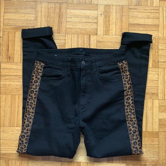 Joe Jeans black high rise skinny cheetah stripe Size 27 - Picture 3 of 5